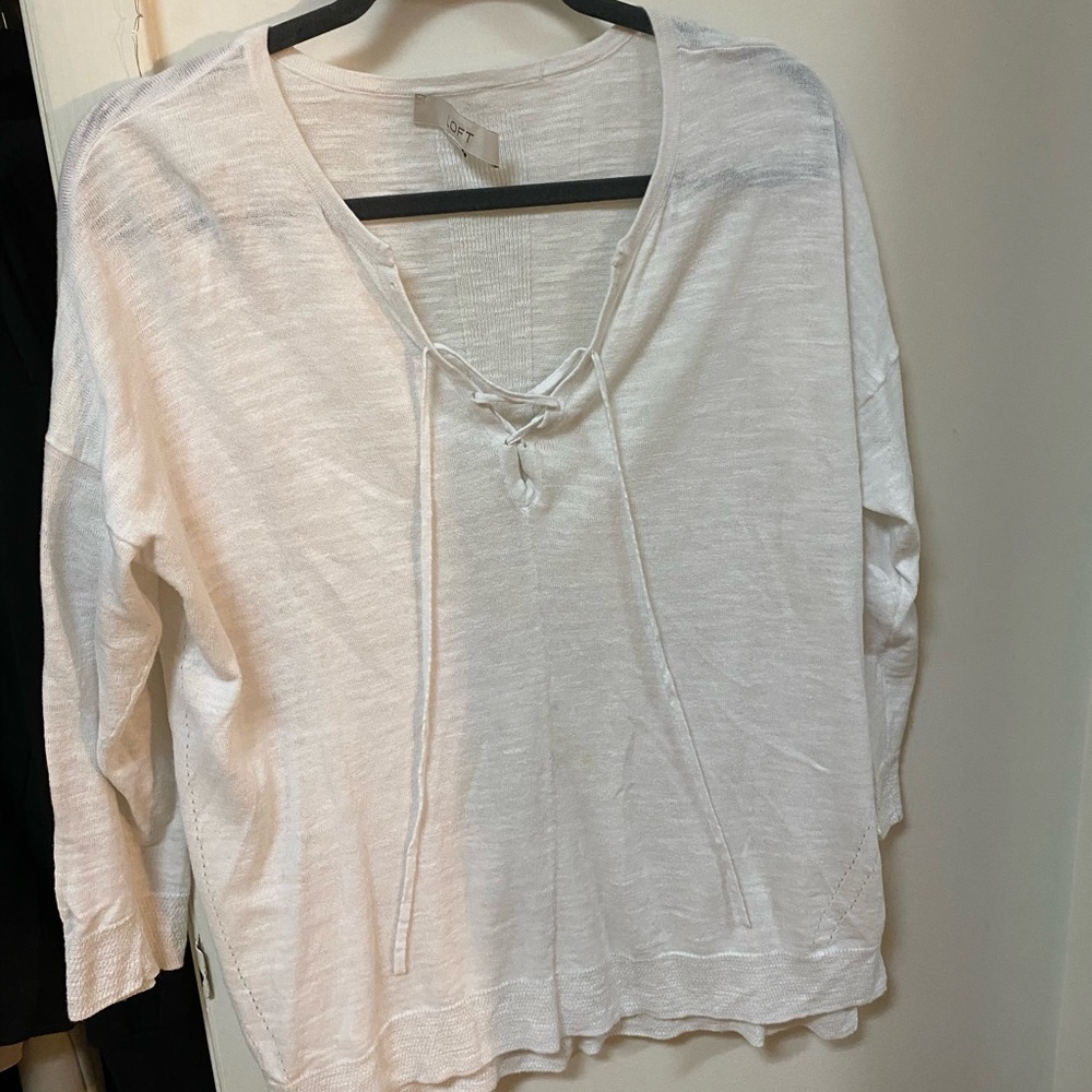 Loft white sweater